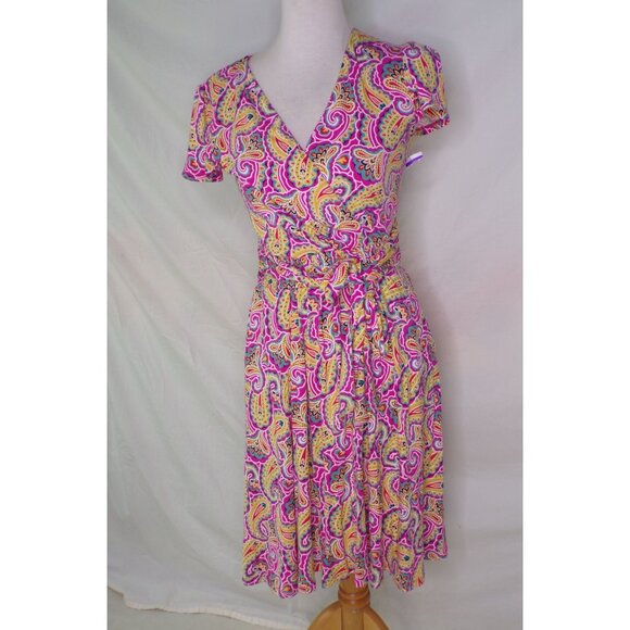 🆕 BODEN Evangeline V-Neck Belted Paisley Print Jersey Dress 4 - Picture 4 of 11